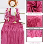 12 Pieces Hot Pink Cheesecloth Table Runners 10FT Gauze Fabric Runner for Tables Boho Table Runner Decoration Rustic Sheer Runner for Wedding Birthday Baby Bridal Shower Party (35 x 120 Inches Long) - Image 2