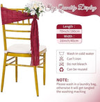 60 PCS Burgundy Chair Sashes Cheesecloth ChairSashes Rustic Chair Decorative Bows Designed ChairCover for Wedding Banquet Party Aisle Home Kitchen Decoration (16 x 70 inch) - Image 4