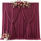 20ft x 10ft Burgundy Backdrop Curtains, Burgundy Drapes for Backdrop Fabric by HBBMAGIC