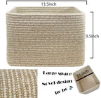 COMFY-HOMI 3PACK Cotton Rope Square Basket with Handles for Shelves| Storage|Baby Basket for GIF|Shoe Basket for Organizing|New13.5" x 11" x 9.5" for Living Room - Image 3