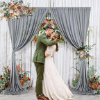 10 x 7 Feet Grey Backdrop Curtain for Partie, Background Curtains for Photoshoot, Birthday, Wedding, Halloween, Thanksgiving, Christmas Day, New Year Party Decorations 5Ft x 7Ft, 2 Panels - Image 6