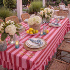 Tudomro Striped Tablecloth, Rectangle, Red, Pink, 52'' X 70'' - Image 4