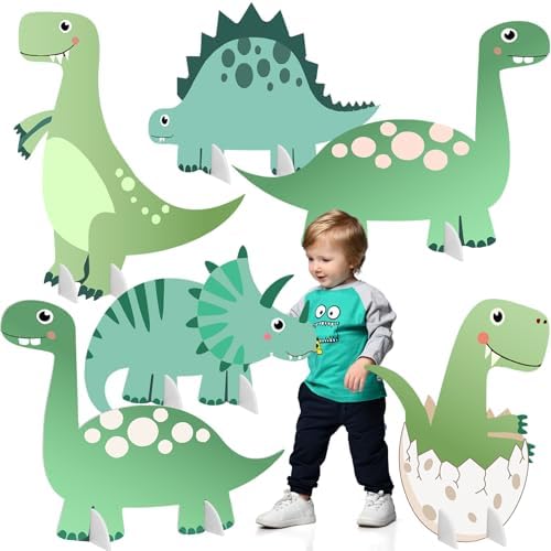 6 Pcs Large Dinosaur Cardboard Cutouts for Kids Birthday Party by Unknown