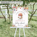 Andaz Press Personalized A Baby is Brewing Baby Shower Decorations, Floral Tea Party Baby Shower Welcome Sign Decor, Brunch Party Decorations, 16x20 Inch - Image 6