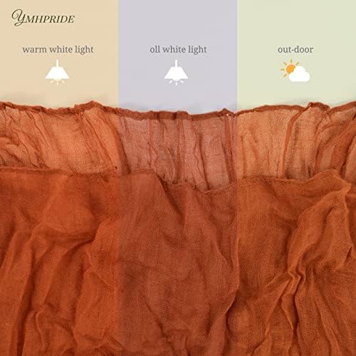 YMHPRIDE 12 Pack Cheesecloth Table Runner 35x120in Terracotta Table Runner - Image 5