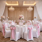 50 Pcs Pink Satin Chair Sashes Bows, 7 x 108 Inch - Image 5