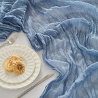 Fanami 6 Pack Cheesecloth Table Runner -10FT Dusty Blue Boho Gauze Cheese Cloth Table Runner 120 Inches Long Rustic Sheer Fabric Centerpieces for Wedding Birthday Party Bridal Baby Shower Decorations - Image 2