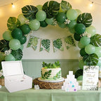 Whaline 74 Pcs Baby Shower Game Kits Watercolor Leaves Wooden Display Sign Storage Box Blank Building Blocks Colorful Markers for Birthday Party DIY Crafts Supplies - Image 6