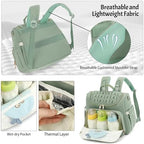 Small Diaper Bag Backpack Quilted Mini Baby Crossbody Diaper Bag Tote for Mom and Baby Girls Boys (Matcha Green) - Image 4