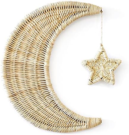 BEBE BASK Handmade Rattan Moon Wall Decor with Star by BEBEBASK%C2%AE
