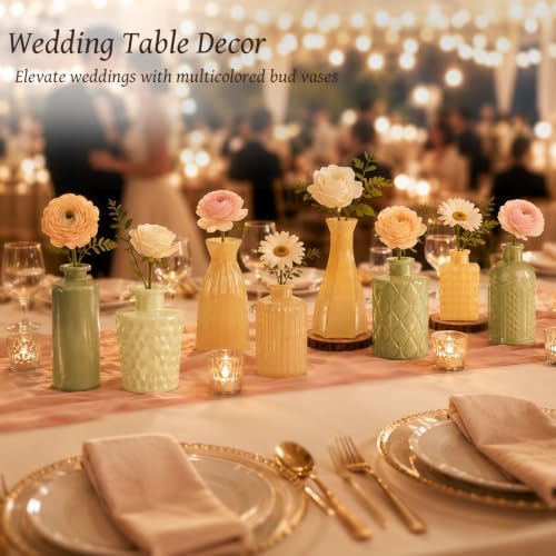 TBWIND 24 Pcs Colorful Glass Bud Vase Set，Small Flower Vases - Image 3
