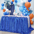 SoarDream Navy Blue Sequin Tablecloth 90"x132" Wedding Table Cloth - Image 2