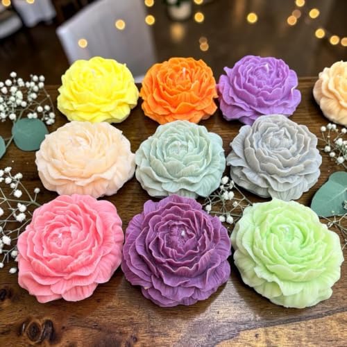 Peony Flower Candles – Wedding & Party Favors • Small Flower Candle Gifts • Thank You Favors • Bridesmaid Gift Ideas, Handmade Soy Candles, Baby Shower Favors (Extra Large) - Image 2