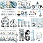 295Pcs Fast One Birthday Decorations For Boys, All-in-One Set for 25 Guests - Image 2