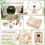 Rustic Wedding Guest Book, Heart Guest Book Alternative with Wooden Drop Box, Heart Wedding Decor for Party, Personalized Engagement Guestbook Reception - Image 2
