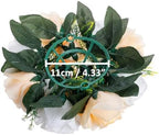 10Pcs Artificial Flower Ball Arrangement, 15 Flower Heads Wedding Roses Bouquet with Base Suitable for Parties Valentine's Day Wedding Centerpieces and Home Decor (Champagne & White) - Image 3