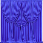 40x10FT Royal Blue Backdrop Curtains for Wedding Parties, Wrinkle Free Polyester Photography Backdrop Drapes for Baby Shower Birthday Parties Stage Background Stand Decorations 4x10ft,10 Panels by Partisky