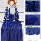 12 Pieces Royal Blue Cheesecloth Table Runner 10FT Pink Runner for Tables Gauze Fabric Boho 35 x 120 Inches Long Table Runner Decoration Rustic Sheer Runner for Wedding Baby Birthday Party Royal Blue - Image 2