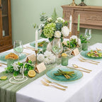 Rubtlamp 60 Green Plastic Plates, Hammered Clear and Gold Disposable Plates, Grenn Disposable Plates Include 30 Dessert Platos, 30 Dinner Platos for Party - Image 3