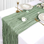 12 Pack 35 x 120 Inch Sage Green Table Runner Cheesecloth - Image 3