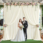40ftx10ft Wrinkle Free Ivory Backdrop Curtain - 10 Feet Photography Backdrop Drapes, Silky Polyester Back Drop Cloth for Wedding Baby Shower Balloon Arch Background - Image 4