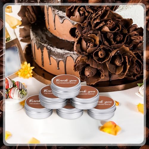 MTLEE 50 Pcs Chocolate Brown Thank You Candles Baby Shower Wedding Favors - Image 3