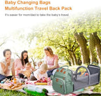 Astro alan Baby Diaper Bag with Changing Station, Waterproof Diaper Bag Backpack for Moms Dads with USB Charging Port, Baby Shower Gifts, Large Capacity diaper backpack, Pale Green - Image 7