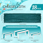 18 Pack Cheesecloth Table Runner 10FT Teal Table Runner Boho Gauze Cheese Cloth Table Runners Long Rustic Sheer Table Decorations for Wedding Party Baby Bridal Shower Birthday Holiday Home - Image 2