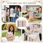 Sinload 50 Sets Rose Flower Gift Bags with Tissue Paper Bulk, Elegant - Image 5