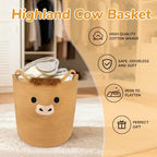 Highland Cute Cow Basket for Nursery,Tall Large Laundry Blanket Gift Basket - Image 2