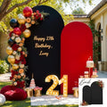 Red Black Arch Backdrop Cover Set of 2 Party Wedding Arch Covers Stretchy Backdrop 7.2FT 6FT Decorations Baby Shower Bridal Shower Photo Birthday Arch Stand Cover Spandex by LittleFunny