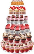 6 Tier Cupcake Stand for 60 Cupcakes Acrylic Round Tiered Cupcake Tower by RLHDIS