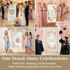 Wedding Welcome Sign Stand, Adjustable 50/68 Inch Metal Sign Holder, Gold - Image 6