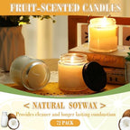 MTLEE 72 Pcs Mini Mason Jar Candles Favor Bulk, Lemon, Citrus, Coconut Milk - Image 4