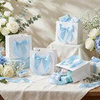 Kolldenn 50 Pcs Small Gift Favor Bags White Blue - Image 3