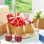 Pinkunn 48 Pcs Basket for Gifts Empty DIY Bulk Gift Basket Kit with Handles Kraft Cardboard Tray for Wedding Baby Shower Graduation Party Anniversary Party Display(Brown) - Image 3