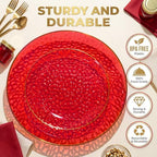 I00000 150 Pcs Clear Red Plastic Plates, Disposable Hammer Party Plates - Image 2