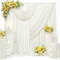 Besutolife 10FT x 15FT Wrinkle-Free Ivory Backdrop Curtains for Wedding, 2 Panels Ivory Fabric Photo Background Drapes for Wedding Reception, Birthday, Bridal & Baby Shower Decorations Photography by Besutolife