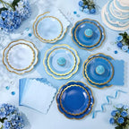 144 Pcs 48 Guests Blue Paper Plates and Napkins Party Supplies - Image 4
