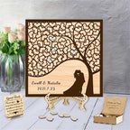 Personalized Tree of Life Wedding Guestbook Alternative with Wooden Heart Sign Custom Famliy Tree Wedding Drop Top Frame Rustic Wedding Decorations for Reception,C-Family Tree Guestbook-5 by Smallduuck