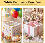 Moretoes 30pcs 12x12x8in Tall Cake Boxes, Bakery Carrier with Large Window - Image 5