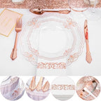 Ciaell 175 Piece Rose Gold Plastic Plates for Weddings Parties - Image 3