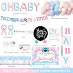 Touchdowns or Tutus Gender Reveal Decorations, 152 PCs Party Balloons Decorations Kit Supplies with Balloons, Banners, Sash, Badge Backdrop, Topper, Poster, Balloon Boxes, Tablecloth, Marker - Image 2