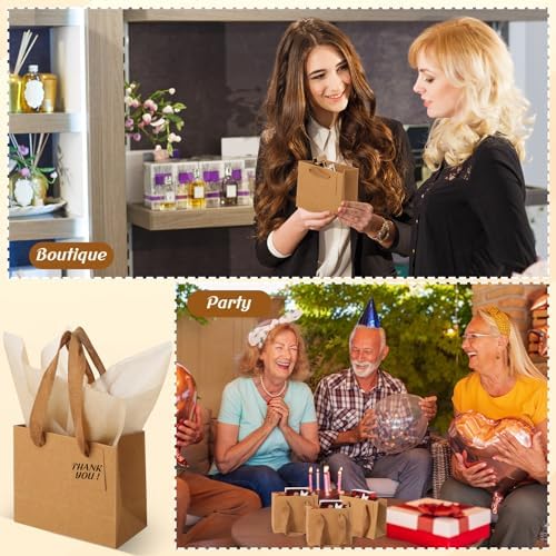 Zhanmai 100 Pcs Mini Gift Bags Bulk, Brown - Image 6