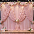 16x10FT Dusry Rose Backdrop Curtains for Wedding Parties, Wrinkle Free Polyester Photography Backdrop Drapes for Birthday Parties Baby Shower Stage Background Stand Decorations 4x10ft,4 Panels by Partisky