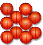 PaperLanternStore.com 10" Red Paper Lantern Party Pack with Remote Controlled LED Lights (10-Pack Combo Kit) - Image 6