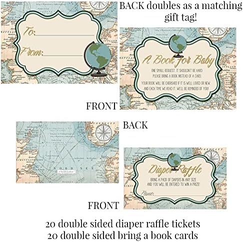 Amanda Creation Adventure Awaits Baby Shower Bundle for 20, Invitations, Diaper Raffle, Book Request Cards, Stickers & Labels - Image 3