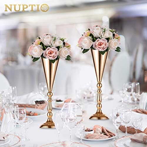 NUPTIO Flower Balls for Wedding Centrepieces - 10 Pcs 9.5in Diameter Artificial Flower Ball Arrangement Bouquet Peachy Pink & Creamy White Fake Rose Flowers Party Centerpieces for Weddings Tables - Image 2