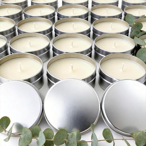 50 Pcs 2oz Bulk Mini Eucalyptus Scented Soy Candle Set, Wedding Favors for Guests, Natural Soy Wax, Perfect for Party Favors, Home Decor & Event Supplies by Trxvxo