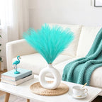 obbsie 50pcs Faux Pampas Grass, 21.6" Short Artificial Pompous Grass Branches for Vase Filler Home Table Centerpieces Wedding Decor (Light Blue) (Pack of 2) - Image 6
